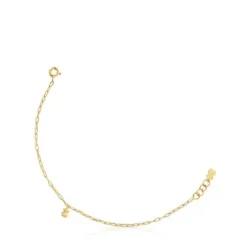 Pulseira corrente banhada a ouro de 18 K sobre prata com argolas ovais Bold Bear