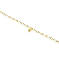 Pulseira corrente banhada a ouro de 18 K sobre prata com argolas ovais Bold Bear