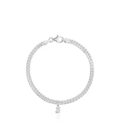 Pulseira corrente barbada em prata Bold Bear