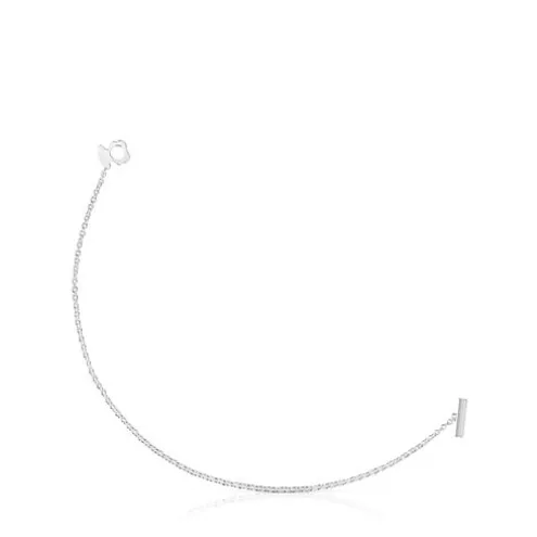 Pulseira corrente com urso em prata I-Bear