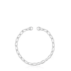 Pulseira corrente em prata Hold Oval
