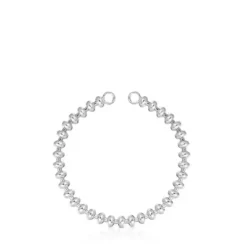 Pulseira corrente em prata com motivos de bola Hold Oval