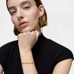 Pulseira corrente logo banhada a ouro de 18 K sobre prata TOUS MANIFESTO