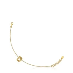Pulseira corrente triplo urso banhada a ouro 18 K sobre prata Bickie