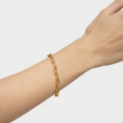 Pulseira corrente XL banhada a ouro 18 K sobre prata Hold Oval
