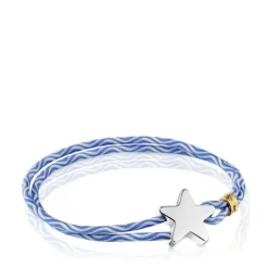Pulseira elástica azul com estrela em prata Sweet Dolls