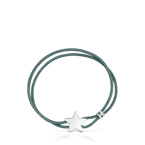 Pulseira elástica Sweet Dolls azul com estrela em prata
