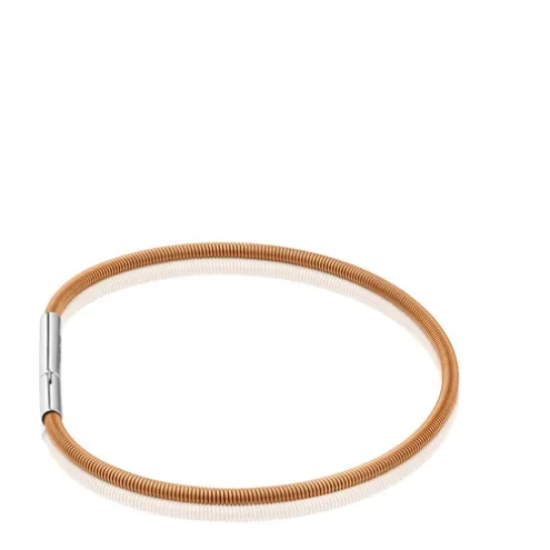 Pulseira em aço IP laranja 17 cm Mesh Tube