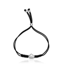 Pulseira em nylon com motivo de flor em prata Bold Motif