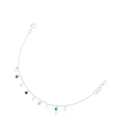 Pulseira em prata e pedras preciosas motivos Bold Motif