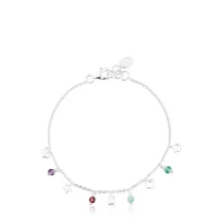 Pulseira em prata e pedras preciosas motivos Bold Motif