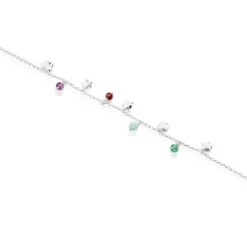 Pulseira em prata e pedras preciosas motivos Bold Motif