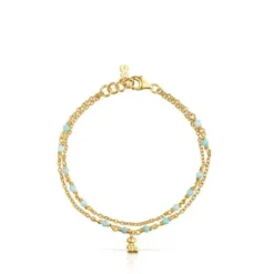 Pulseira em prata vermeil e amazonite Bold Bear