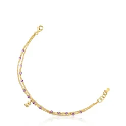 Pulseira em prata vermeil e ametista Bold Bear