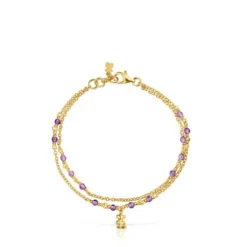 Pulseira em prata vermeil e ametista Bold Bear