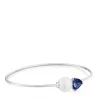 Pulseira escrava em ouro branco, iolita e pérola cultivada Ivette