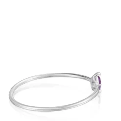Pulseira escrava em prata e safira lilás criada em laboratório TOUS Color LGG