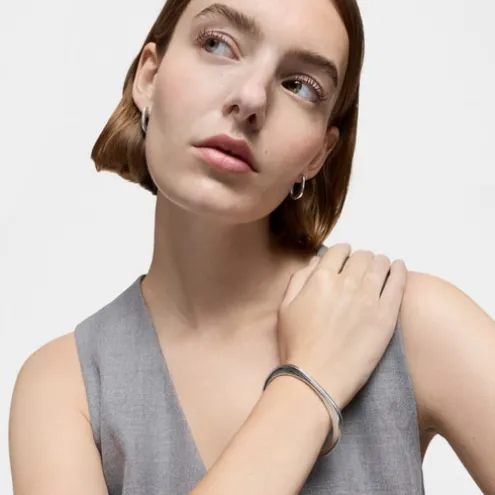 Pulseira escrava em prata Line