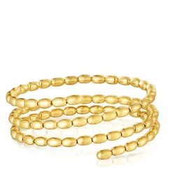 Pulseira escrava espiral banhada a ouro de 18 K sobre prata TOUS Basics
