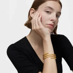 Pulseira escrava espiral banhada a ouro de 18 K sobre prata TOUS Basics