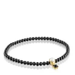 Pulseira Glory em Ónix e Prata Vermeil com Pérola