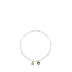 Pulseira Glory em Pérolas e Prata Vermeil com Amazonite e Ametista