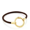 Pulseira Hold em Prata Vermeil e Couro