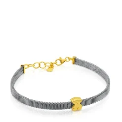 Pulseira Icon Mesh em Aço e Ouro