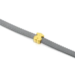 Pulseira Icon Mesh em Aço e Ouro