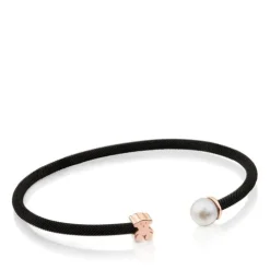 Pulseira Icon Mesh em Aço e Prata Vermeil rosa com Pérola