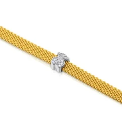 Pulseira Icon Mesh em ouro com diamantes