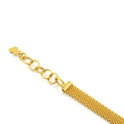Pulseira Icon Mesh em ouro com diamantes