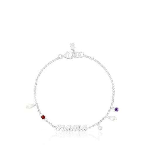 Pulseira Mama em prata, pérolas cultivadas e pedras preciosas TOUS Mama