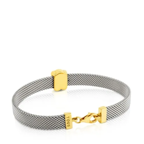 Pulseira Mesh em Ouro e Aço