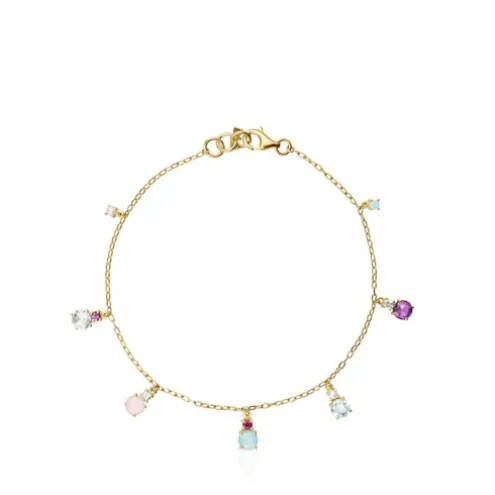 Pulseira Mini Ivette em Ouro com Pedras preciosas