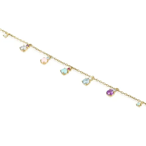 Pulseira Mini Ivette em Ouro com Pedras preciosas
