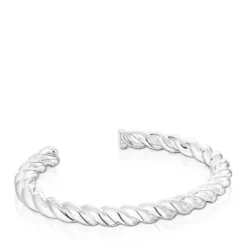 Pulseira rígida Twisted em prata