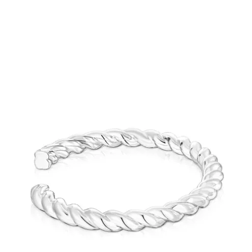 Pulseira rígida Twisted em prata