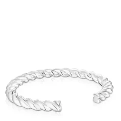Pulseira rígida Twisted em prata