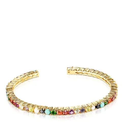 Pulseira Straight Color em Prata vermeil e Pedras preciosas