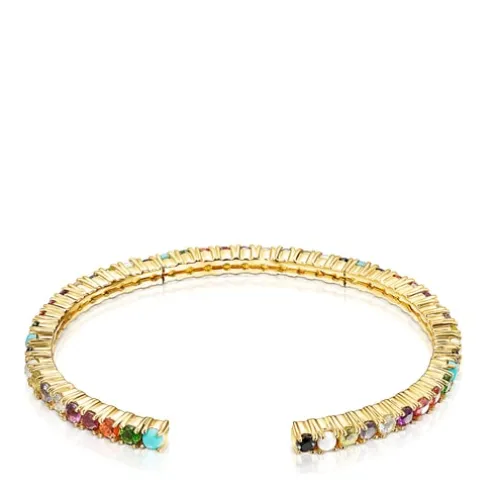 Pulseira Straight Color em Prata vermeil e Pedras preciosas