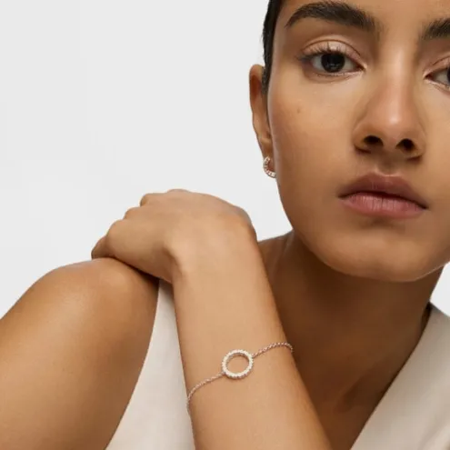 Pulseira Straight disco em Prata