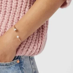 Pulseira Super Micro em Prata Vermeil rosa com Pérola