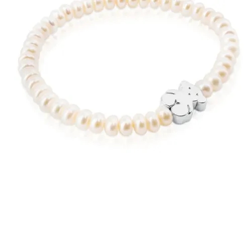 Pulseira Sweet Dolls urso de Pérolas e Prata