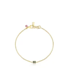 Pulseira TOUS New Motif em prata vermeil com urso de cromodiópsidos