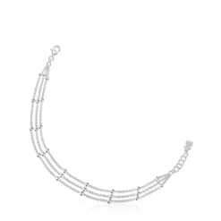 Pulseira tripla corrente em prata TOUS Basics
