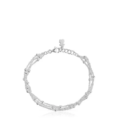 Pulseira tripla corrente em prata TOUS Basics