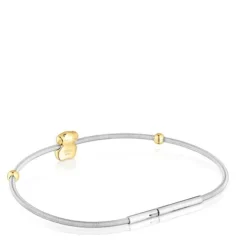 Pulseira urso em ouro e aço Mesh Tube