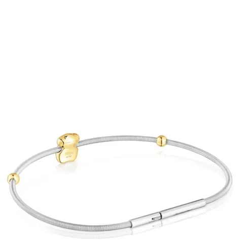 Pulseira urso em ouro e aço Mesh Tube