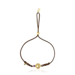 Pulseira Virtual Garden de nylon com citrino e ouro